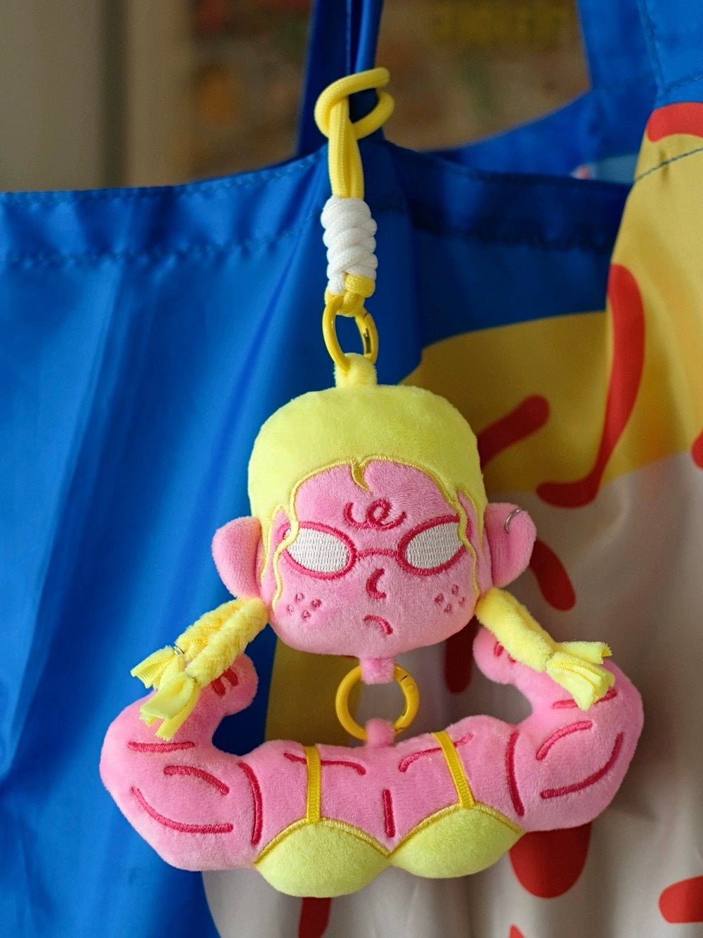 Cute Fitness Girl Plush Keychain