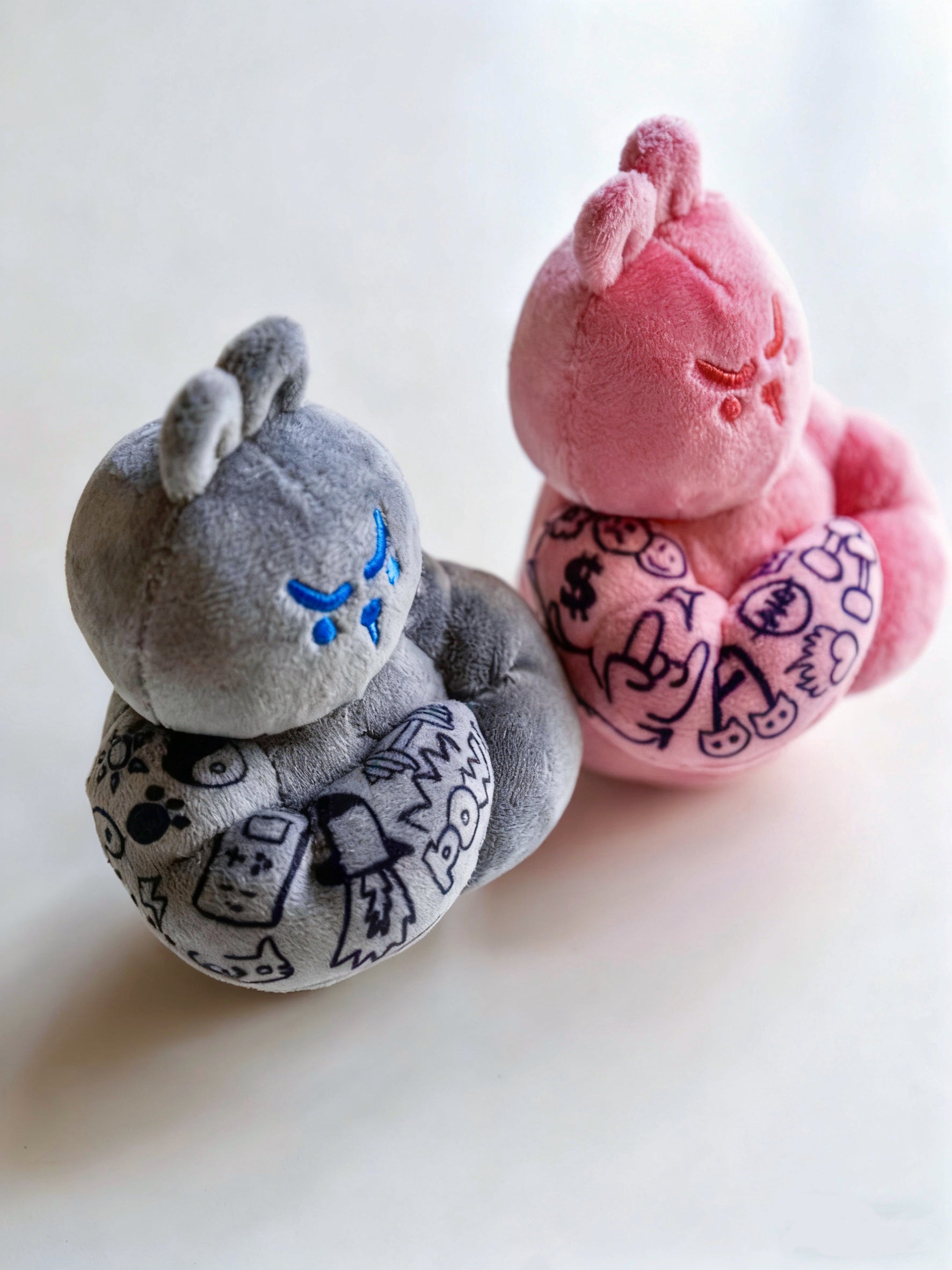 Tattooed Fitness Bunny Plush Keychain
