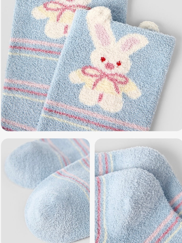 Cozy Bunny Coral Fleece Warm Socks(3 pair Set)