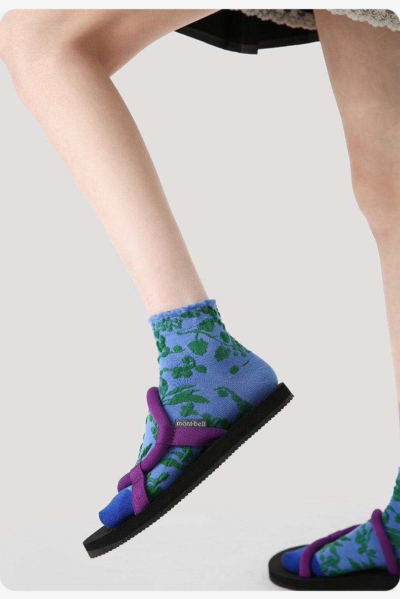 Garden Series Textured Ankle Socks (Set of 3)