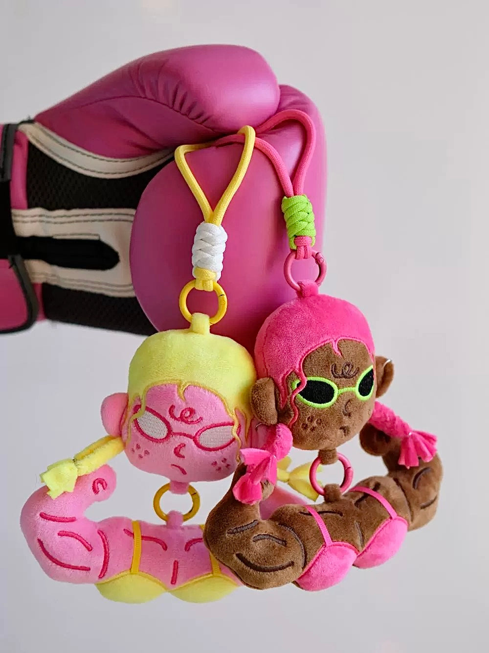Cute Fitness Girl Plush Keychain