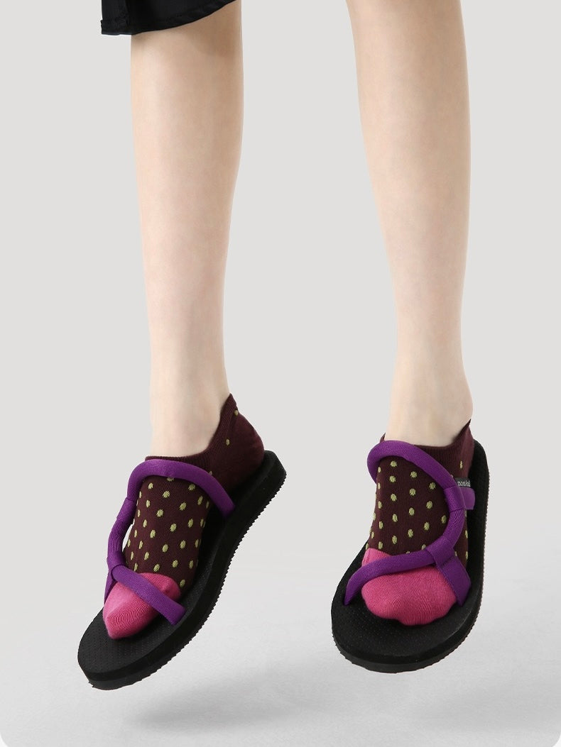 Knitted Embossed Texture No-Slip Low-Cut Socks（Set of 3）