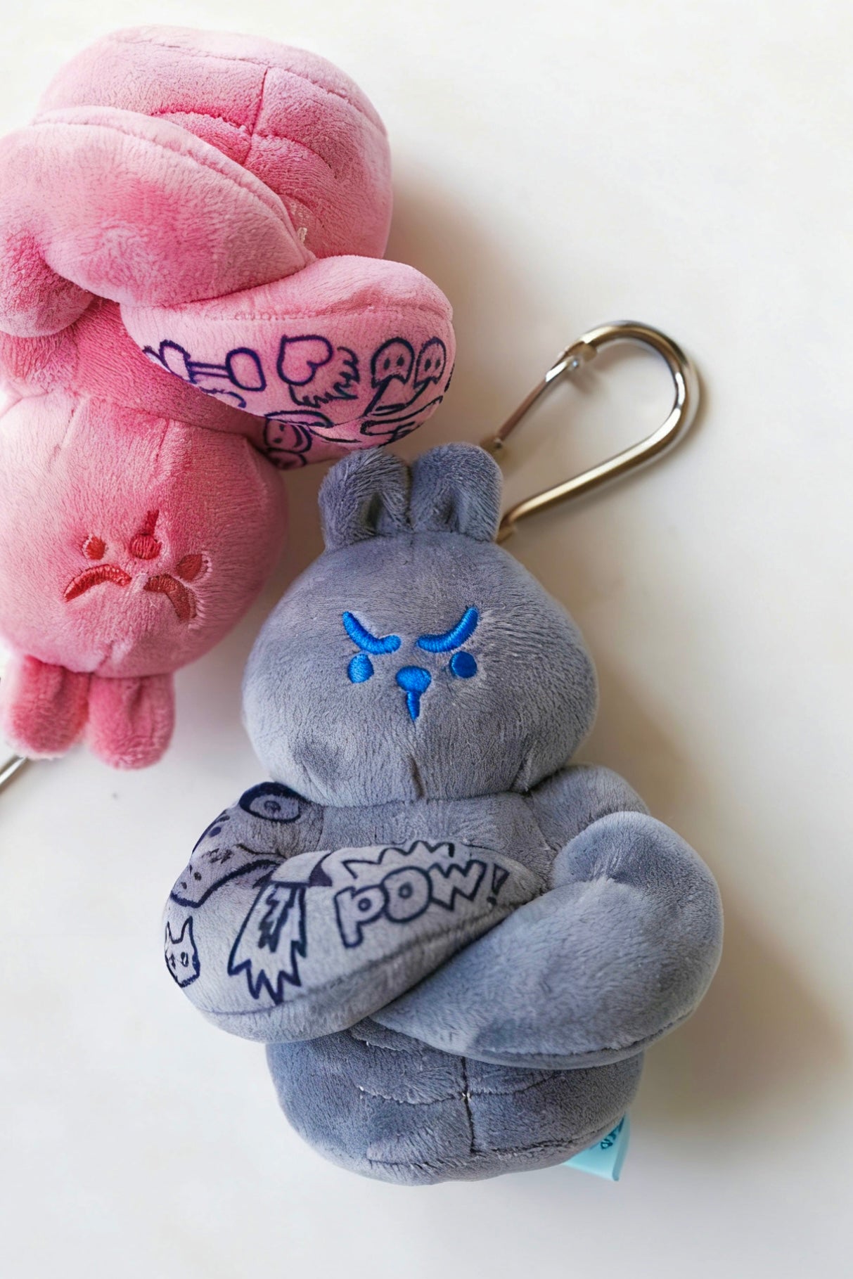 Tattooed Fitness Bunny Plush Keychain