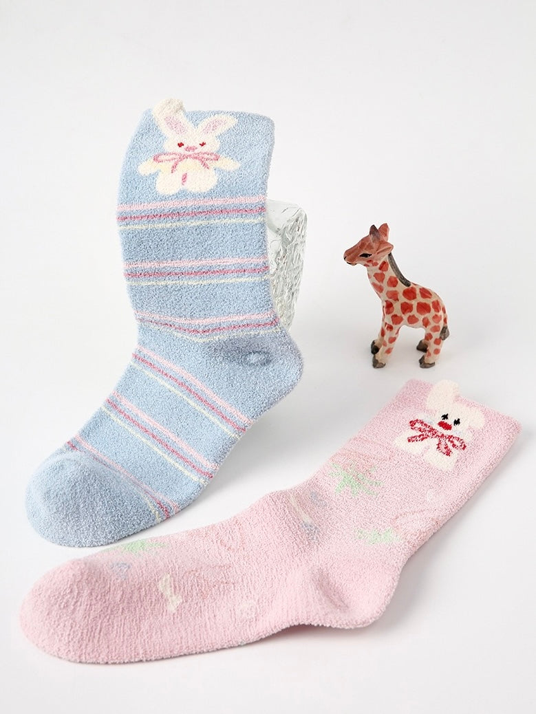 Cozy Bunny Coral Fleece Warm Socks(3 pair Set)