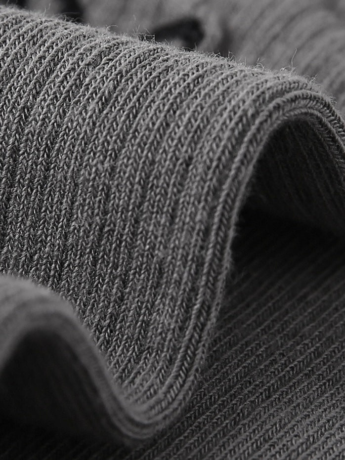 Grey Polka-Dot Bow Mid-Calf Socks