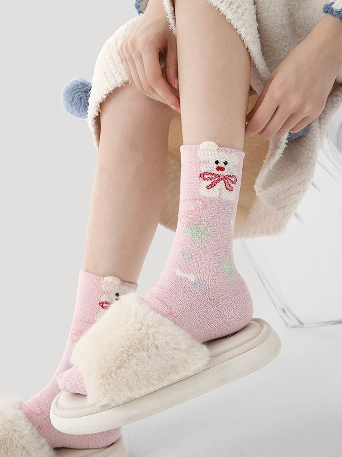 Cozy Bunny Coral Fleece Warm Socks(3 pair Set)