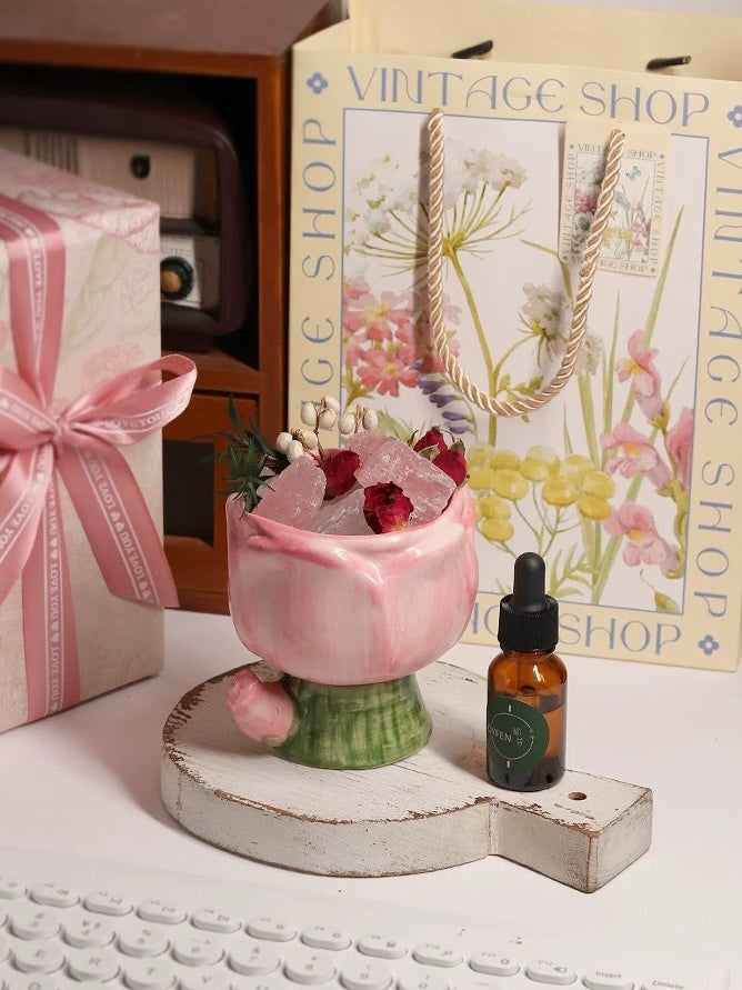 Rose Ceramic Crystal Diffuser