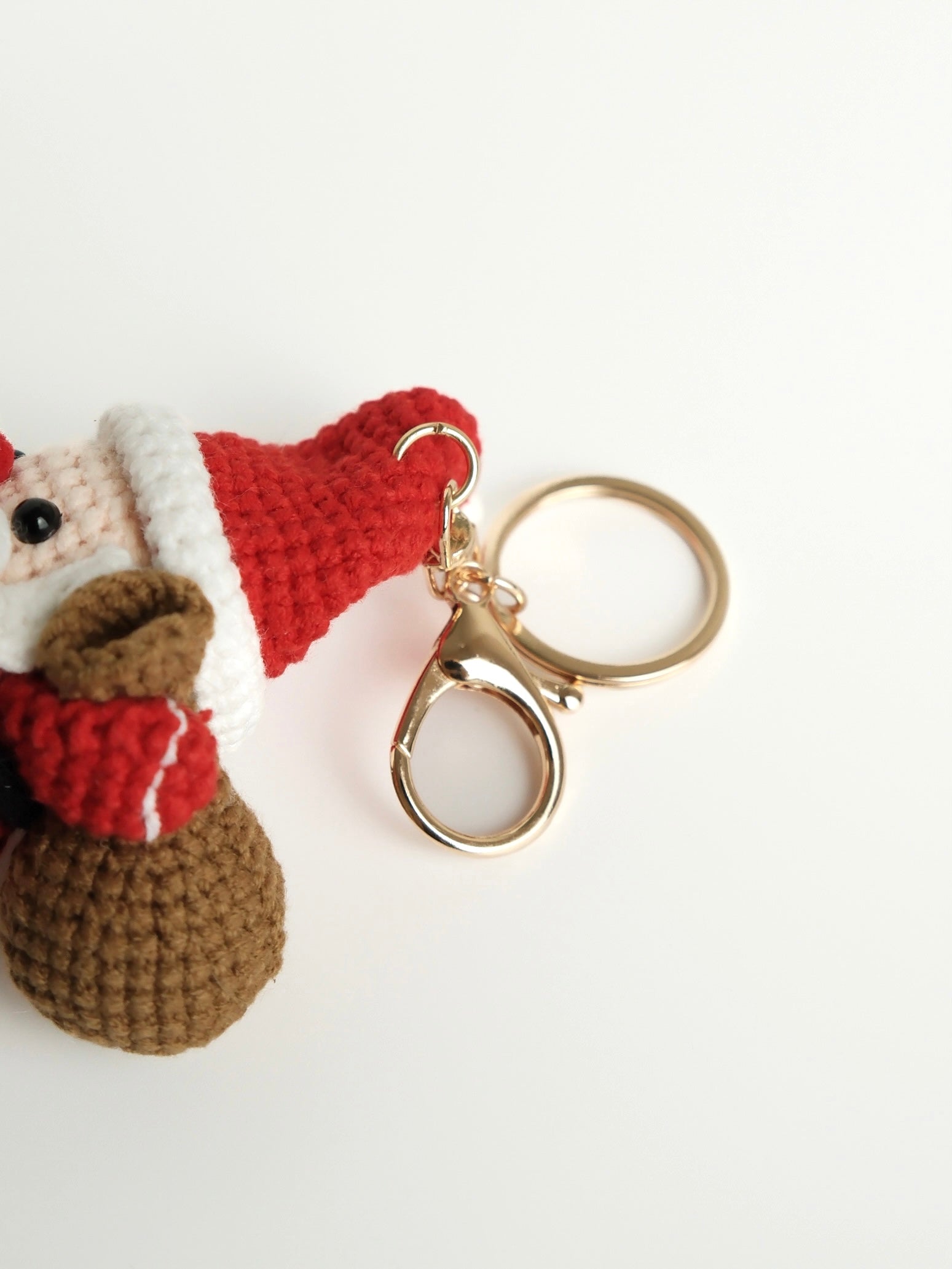Hand-Crocheted Santa Keychain