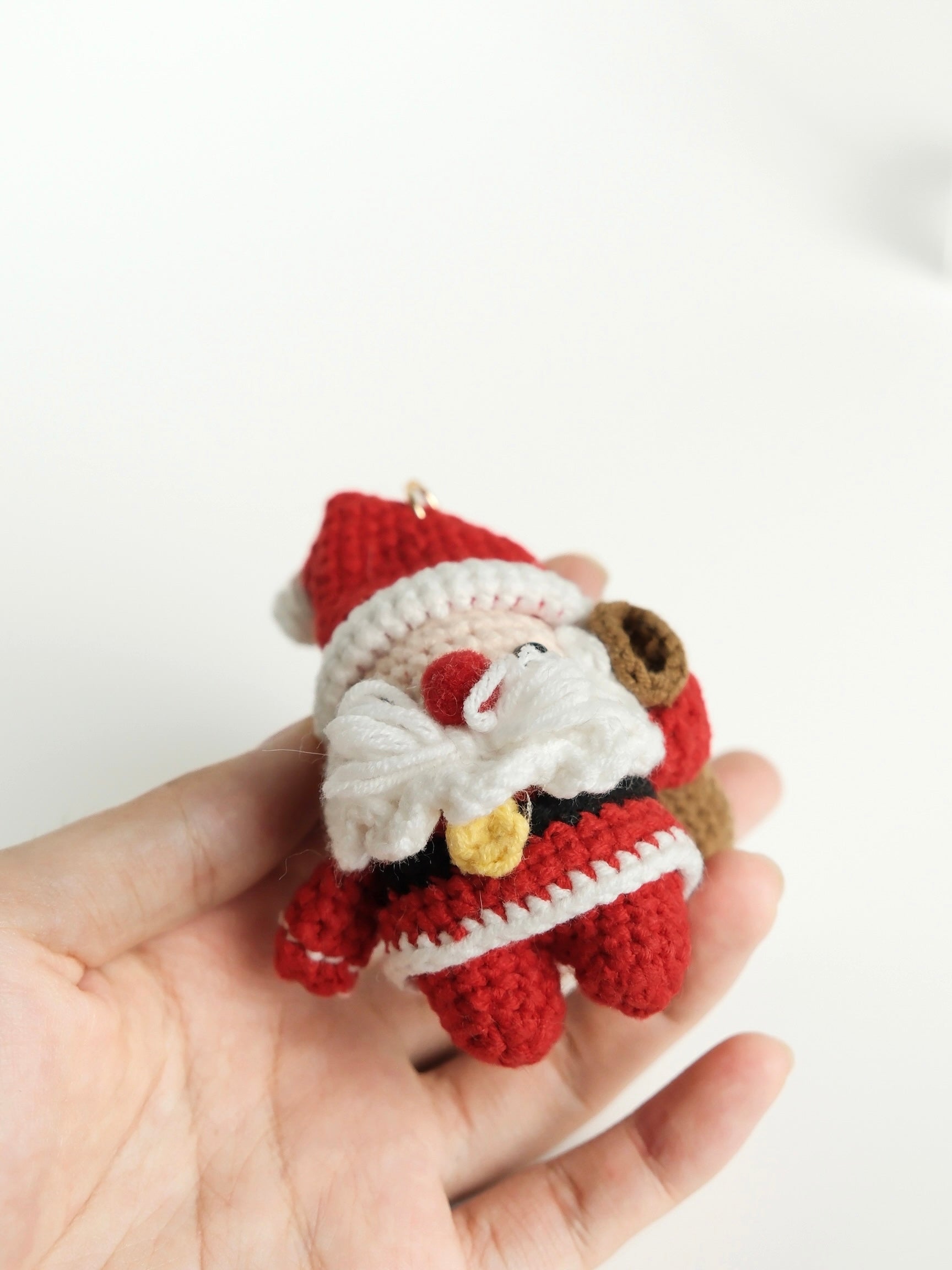 Hand-Crocheted Santa Keychain
