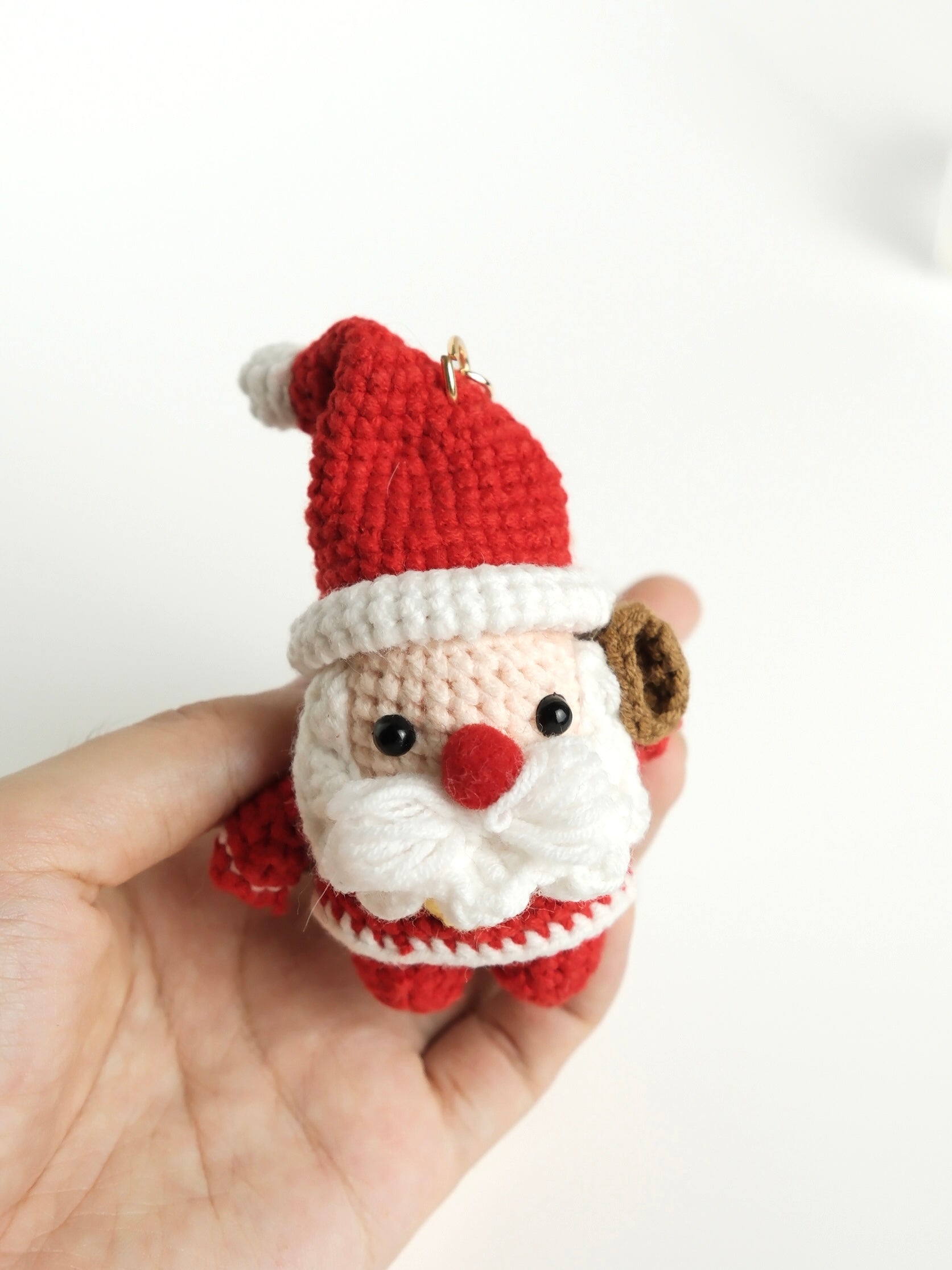 Hand-Crocheted Santa Keychain