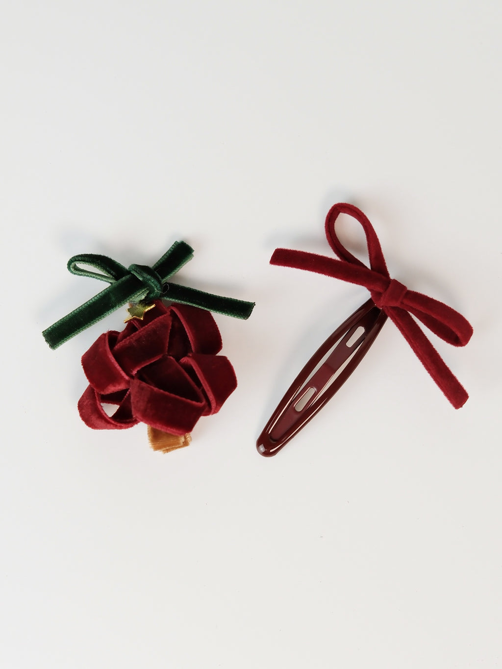 Velvet Christmas Tree Bow Hair Clip