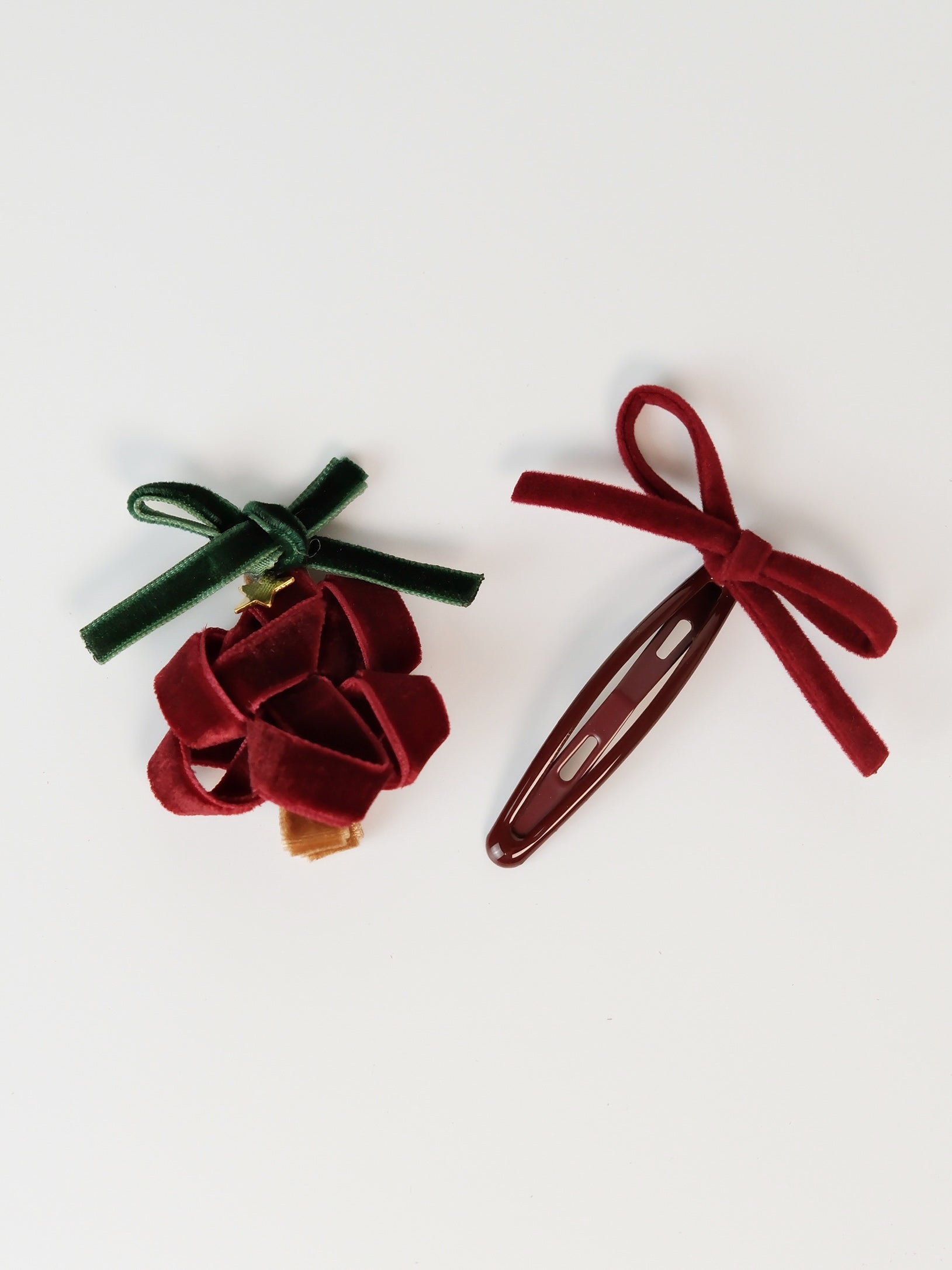 Velvet Christmas Tree Bow Hair Clip