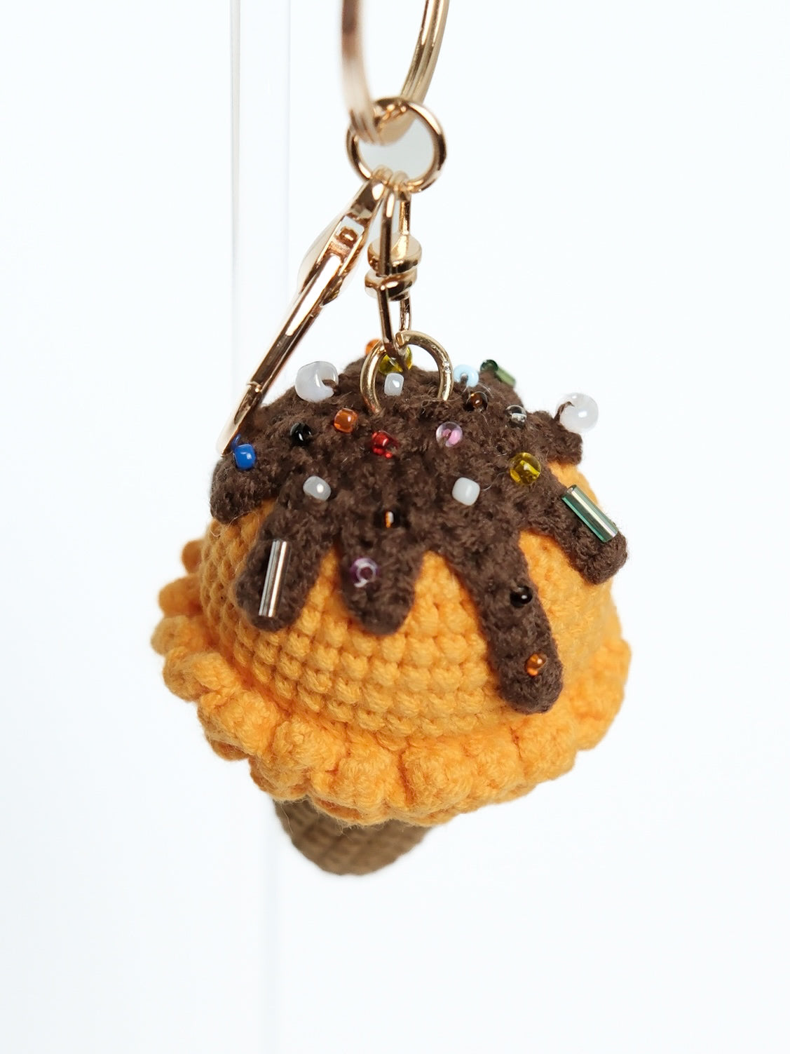 Crochet Ice Cream Keychain Bag Charm