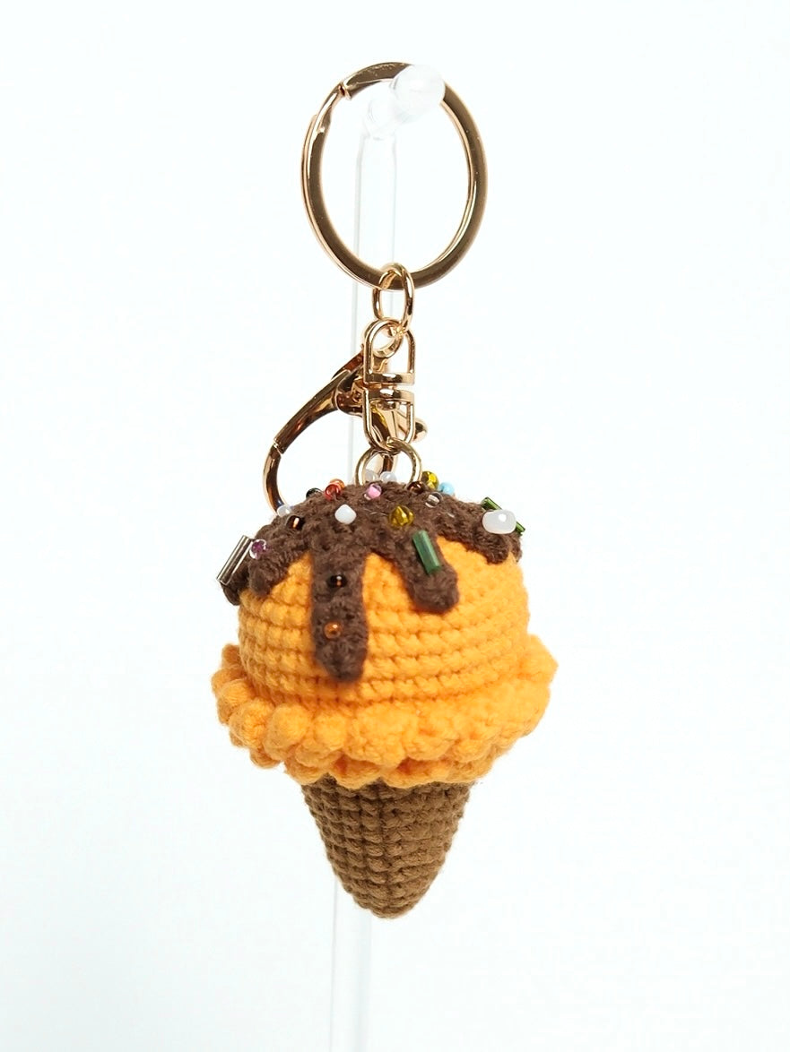 Crochet Ice Cream Keychain Bag Charm