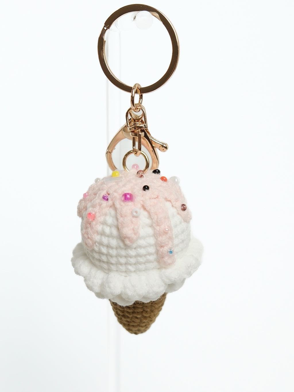 Crochet Ice Cream Keychain Bag Charm