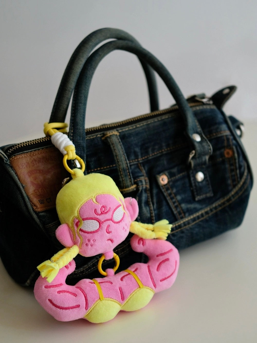 Cute Fitness Girl Plush Keychain