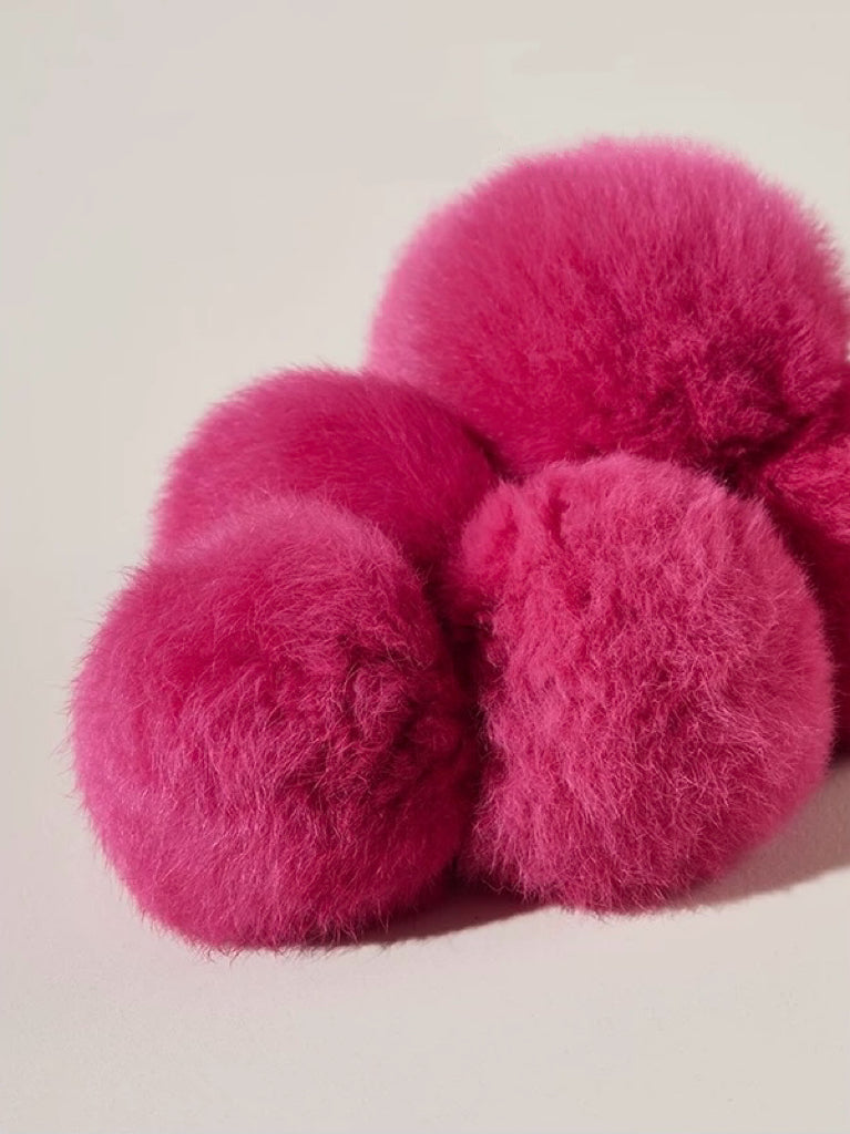 Fluffy Grape Keychain – Faux Rabbit Fur Bag Charm