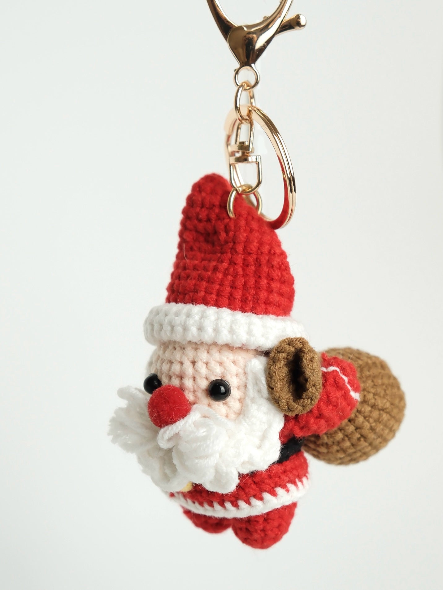 Hand-Crocheted Santa Keychain