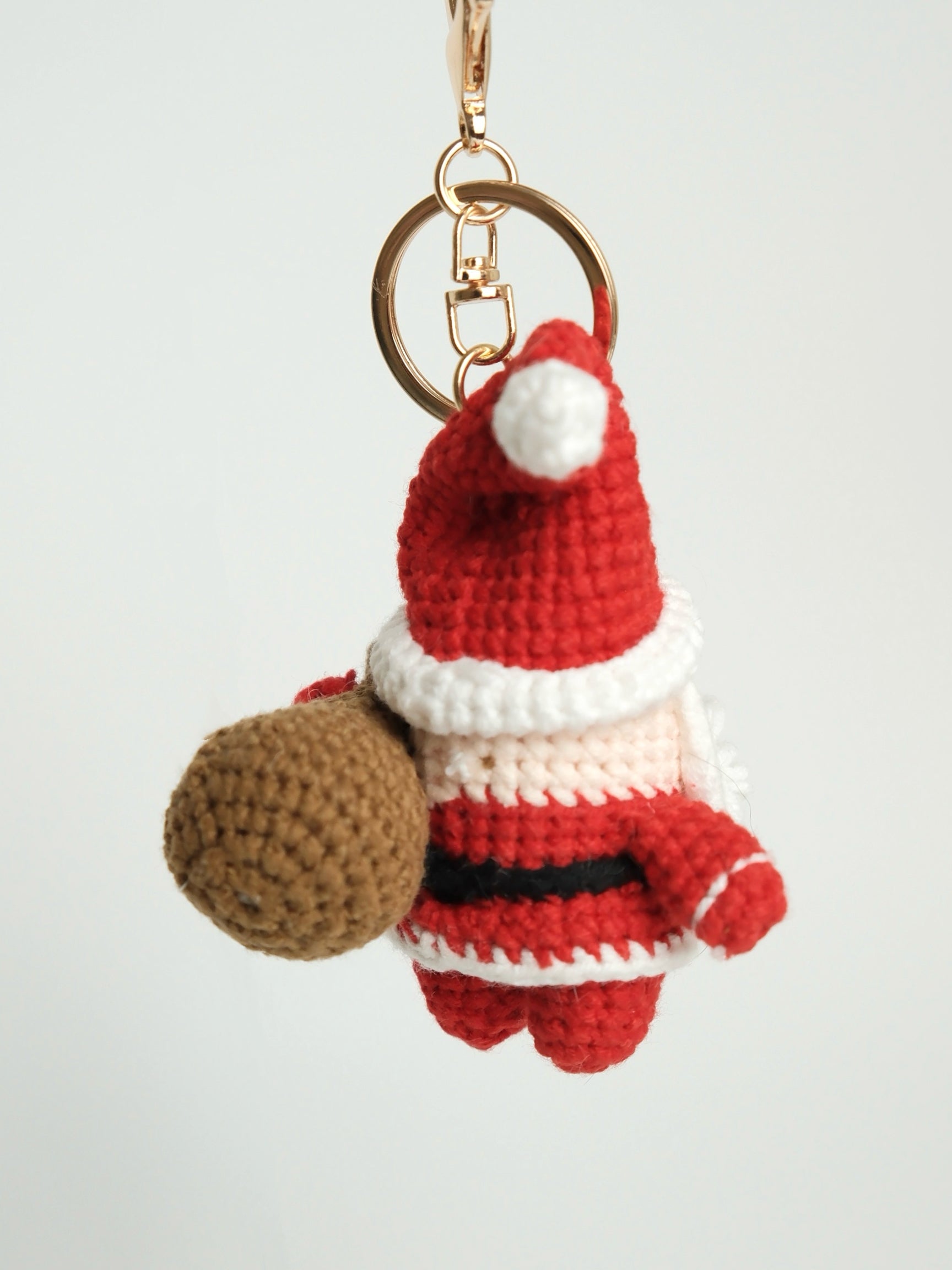 Hand-Crocheted Santa Keychain