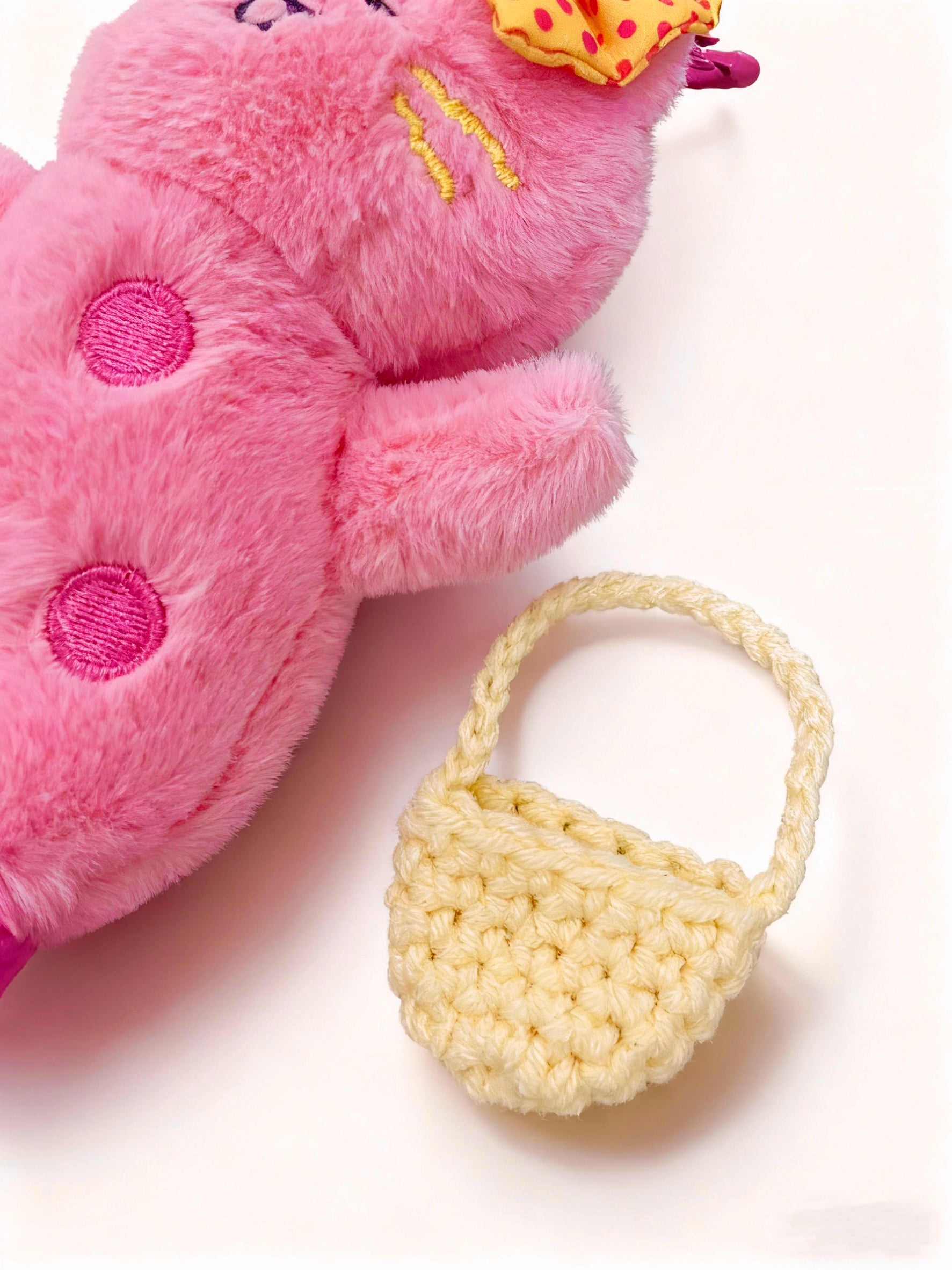Cute Kitty Bag Charm with Yellow Bow