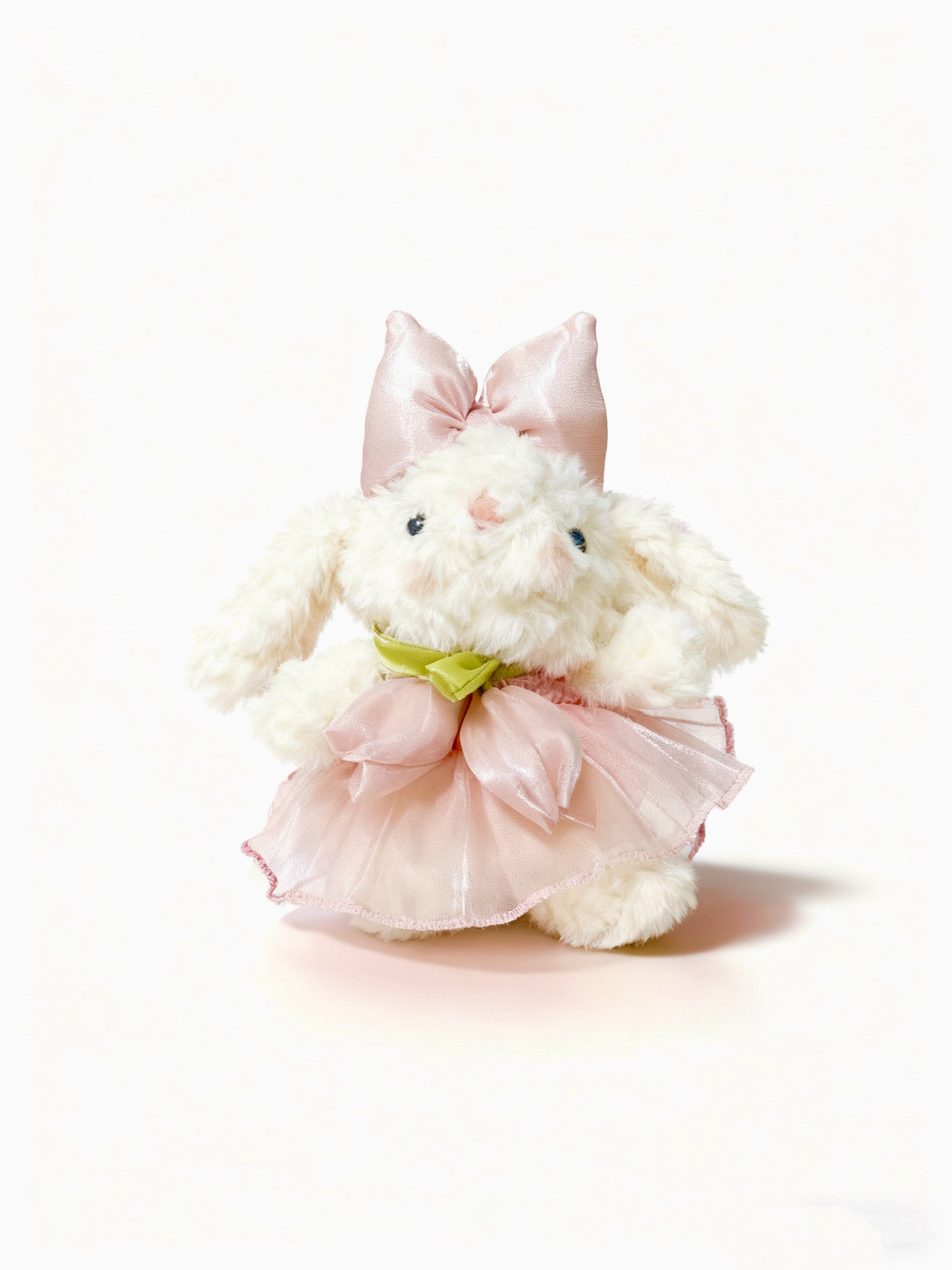 Kawaii Bunny Plush Keychain – Pink Bow Rabbit Charm