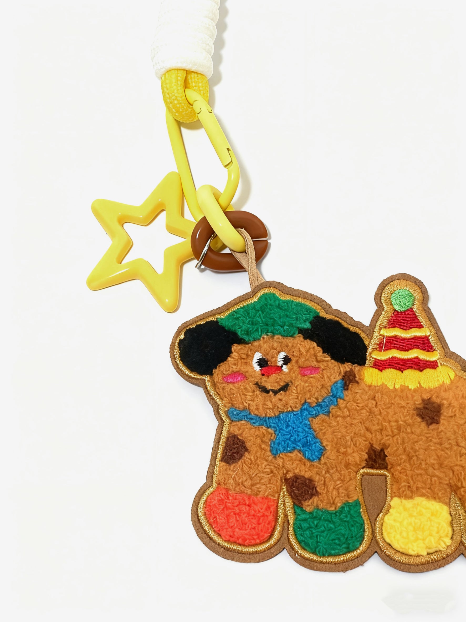 Colorful Embroidered Puppy Keychain
