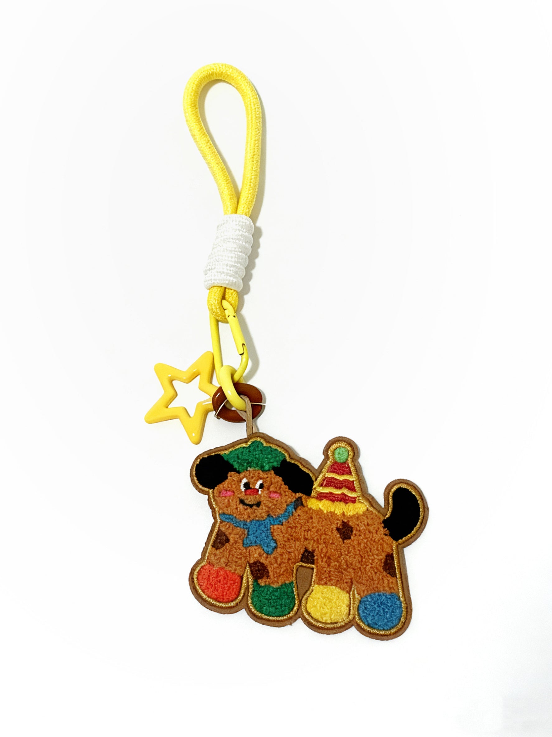 Colorful Embroidered Puppy Keychain